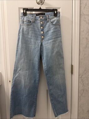 Veronica Beard Hi-Rise Light Wash Wide-Leg Jeans